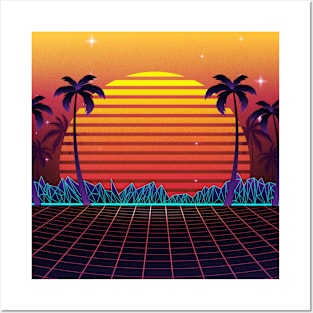 Feiry Sunset Synthwave Posters and Art